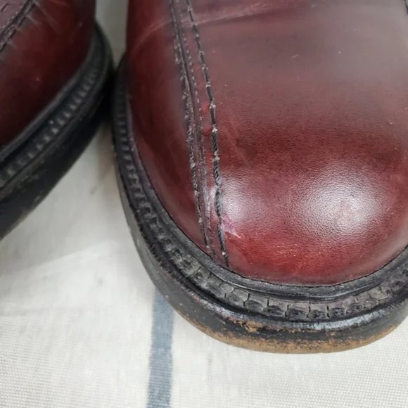 Allen Edmonds Hillcrest Burgundy Leather Lace Up Bicycle Toe Blucher Size 10D - Picture 16 of 16